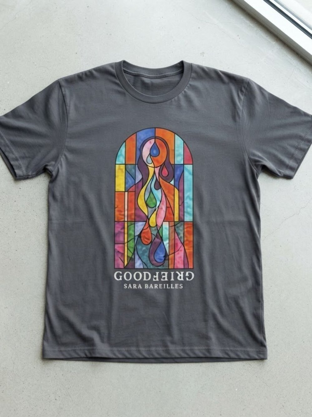 Sara Bareilles Good Grief Tour 2026 Stained Glass Graphic Charcoal T-Shirt S-4XL - Picture 1 of 2